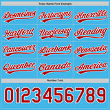 Custom Red White-Sky Blue Reversible Button-Down Baseball Jersey