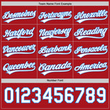 Custom Red White-Electric Blue Reversible Button-Down Baseball Jersey