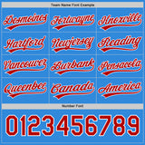 Custom Red White-Electric Blue Reversible Button-Down Baseball Jersey