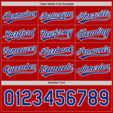 Custom Royal Red-White Reversible Button-Down Baseball Jersey