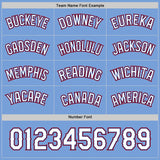 Custom Royal Light Blue Reversible Button-Down Baseball Jersey