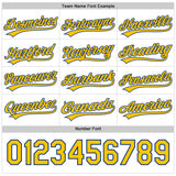 Custom Royal Yellow-White Reversible Button-Down Baseball Jersey