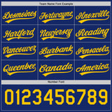 Custom Royal-Yellow Reversible Button-Down Baseball Jersey