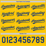 Custom Royal-Yellow Reversible Button-Down Baseball Jersey