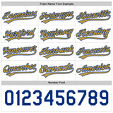 Custom Royal White-Old Gold Reversible Button-Down Baseball Jersey