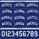 Custom Royal-White Reversible Button-Down Baseball Jersey