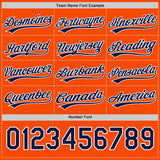 Custom Orange Navy-White Reversible Button-Down Baseball Jersey