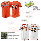 Custom Orange Black-White Reversible Button-Down Baseball Jersey