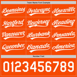 Custom Orange-White Reversible Button-Down Baseball Jersey
