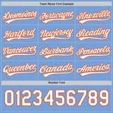 Custom Orange White-Light Blue Reversible Button-Down Baseball Jersey