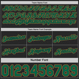 Custom Black Kelly Green Pinstripe-Old Gold Side Panels Reversible Double Side Sublimation Basketball Set Jersey