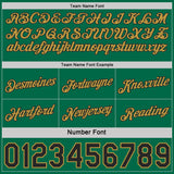 Custom Black Kelly Green Pinstripe-Old Gold Side Panels Reversible Double Side Sublimation Basketball Set Jersey