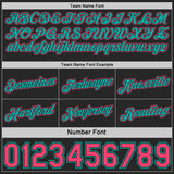 Custom Black Neon Pink Pinstripe Aqua-?¨ª¡ä?? Side Panels Reversible Double Side Sublimation Basketball Set Jersey