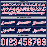 Custom Navy Medium Pink Pinstripe-White Side Panels Reversible Double Side Sublimation Basketball Set Jersey