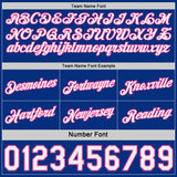 Custom Royal White Pinstripe-Pink Side Panels Reversible Double Side Sublimation Basketball Set Jersey