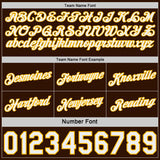 Custom Brown Gold Pinstripe-White Side Panels Reversible Double Side Sublimation Basketball Set Jersey