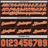 Custom Brown Orange Pinstripe-White Side Panels Reversible Double Side Sublimation Basketball Set Jersey