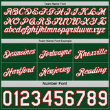 Custom Green Red Pinstripe-White Side Panels Reversible Double Side Sublimation Basketball Set Jersey