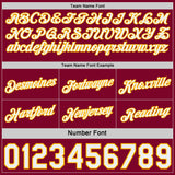 Custom Maroon Gold Pinstripe-White Side Panels Reversible Double Side Sublimation Basketball Set Jersey