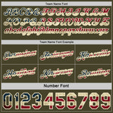 Custom Olive Cream Pinstripe Vintage USA Flag-Maroon Side Panels Reversible Double Side Sublimation Basketball Set Jersey