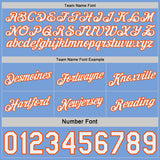 Custom Orange White Pinstripe-Light Blue Side Panels Reversible Double Side Sublimation Basketball Set Jersey