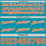 Custom Teal Orange Pinstripe-White Side Panels Reversible Double Side Sublimation Basketball Set Jersey