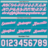 Custom Teal Pink Pinstripe-White Side Panels Reversible Double Side Sublimation Basketball Set Jersey