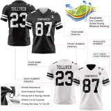 Custom Black-White Reversible Double Side Authentic Football Jersey