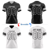 Custom Black-White Reversible Double Side Authentic Football Jersey