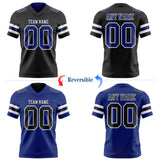 Custom Black Royal-White Reversible Double Side Authentic Football Jersey