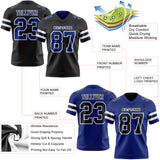 Custom Black Royal-White Reversible Double Side Authentic Football Jersey