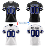 Custom Black Royal-White Reversible Double Side Authentic Football Jersey