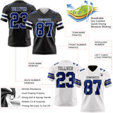 Custom Black Royal-White Reversible Double Side Authentic Football Jersey