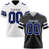 Custom Black Royal-White Reversible Double Side Authentic Football Jersey