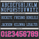 Custom Black Pink-Light Blue Reversible Double Side Authentic Football Jersey