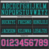 Custom Black Pink-Aqua Reversible Double Side Authentic Football Jersey