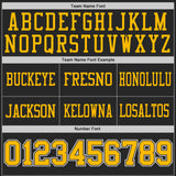Custom Black Gold-White Reversible Double Side Authentic Football Jersey