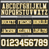 Custom Black White-Gold Reversible Double Side Authentic Football Jersey