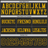 Custom Black-Gold Reversible Double Side Authentic Football Jersey