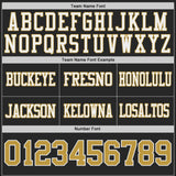 Custom Black Old Gold-White Reversible Double Side Authentic Football Jersey