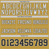 Custom Black Old Gold-White Reversible Double Side Authentic Football Jersey