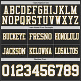Custom Black White-Old Gold Reversible Double Side Authentic Football Jersey
