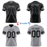 Custom Black-Gray Reversible Double Side Authentic Football Jersey