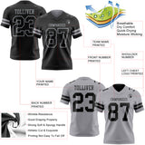 Custom Black-Gray Reversible Double Side Authentic Football Jersey