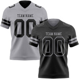 Custom Black-Gray Reversible Double Side Authentic Football Jersey