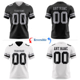 Custom Black-Gray Reversible Double Side Authentic Football Jersey