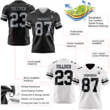 Custom Black-Gray Reversible Double Side Authentic Football Jersey