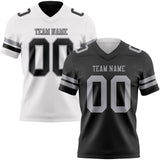 Custom Black-Gray Reversible Double Side Authentic Football Jersey