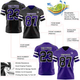 Custom Black Purple-White Reversible Double Side Authentic Football Jersey