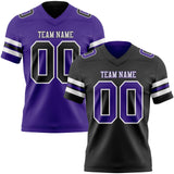Custom Black Purple-White Reversible Double Side Authentic Football Jersey
